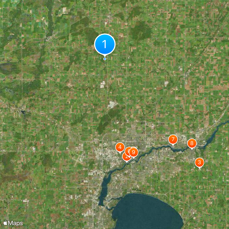 Outagamie County Karte