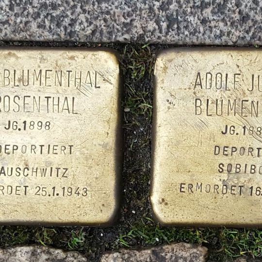 Stolperstein dedicated to Adolf Julius Blumenthal