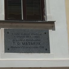 Pamětní deska Tomáše Garrigue Masaryka na domě 515/10 ve Strážnici