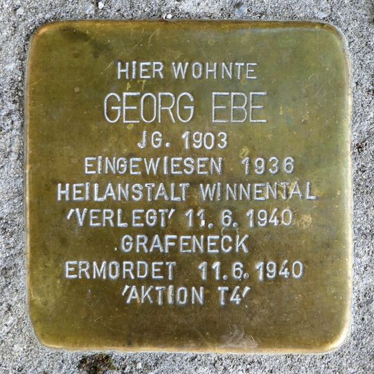 Stolperstein à la mémoire de Georg Ebe