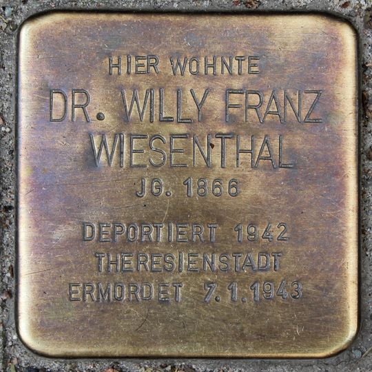 Stolperstein en memoria de Willy Franz Wiesenthal