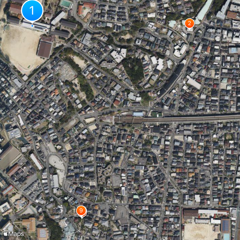 Nishinomiya High School Map