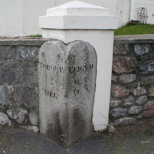 Milestone, Babbacombe Road, jct of York Road, 50m from Kirkham Practice